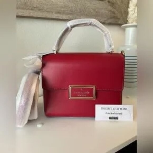 NWOT RED-KATE SPADE Reegan Leather Top Handle Small Satchel Crossbody Handbag - Picture 3 of 7